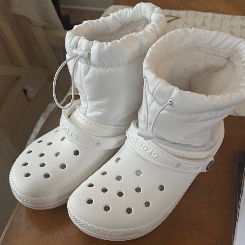 White Crocs Winter Boots